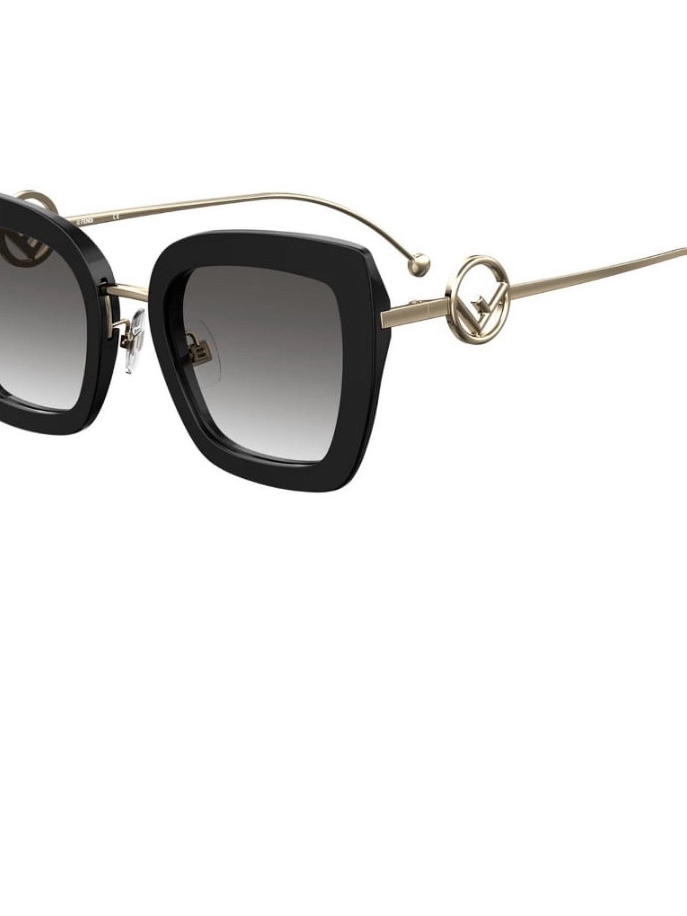 FENDI FF 0408/S 807 9O Sunglasses Black Frame Grey Shaded Lenses 51mm